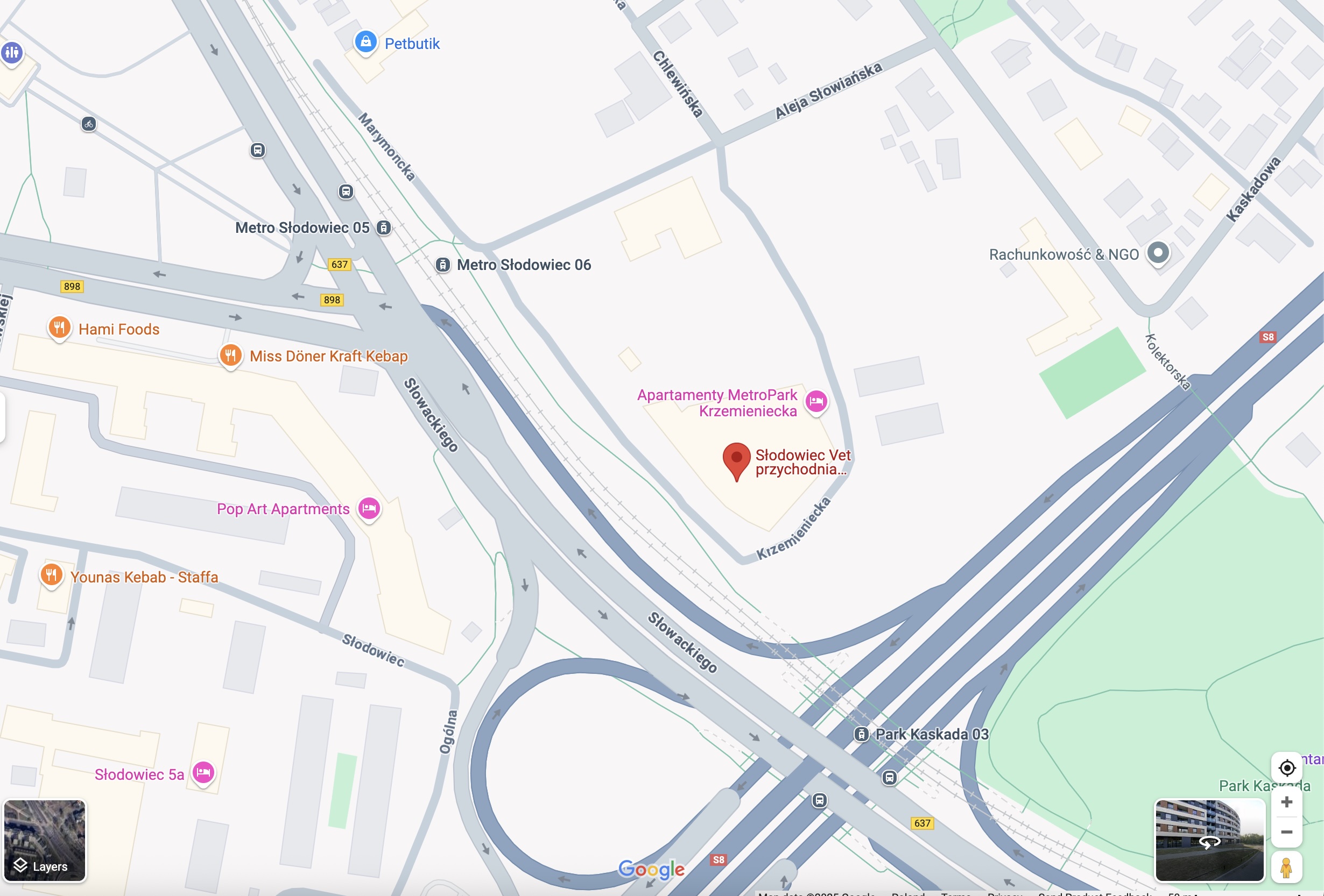 Mapa lokalizacji Słodowiec VET - ul. Krzemieniecka 10 lokal U9, Warszawa-Bielany